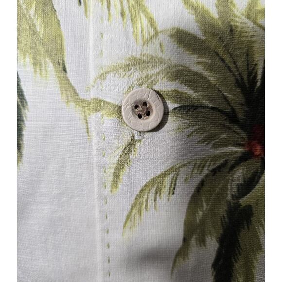 MENS VINTAGE TOMMY BAHAMA HAWAIIAN SHIRT SILK Bird of Paradise Palms L - Picture 5 of 11